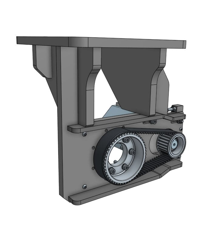 Mounted timing pulleys and belt